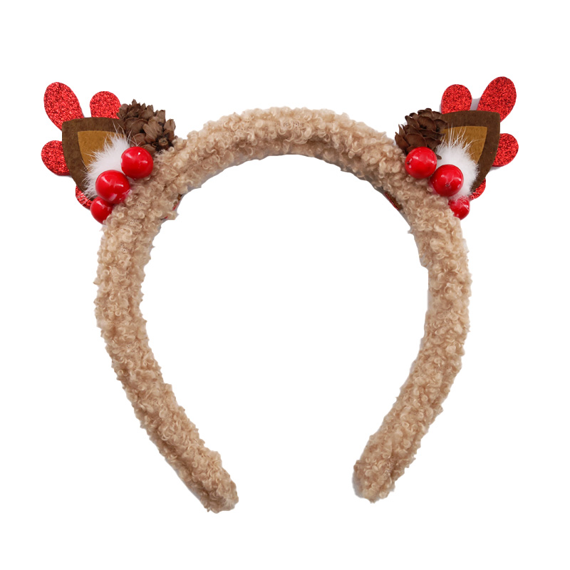 Reindeer Antlers Headband - 1 pc Christmas Headband Plush Reindeer