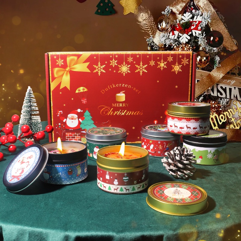 Holiday Candle Set - Xmas Soy Wax Scented Candle Gift