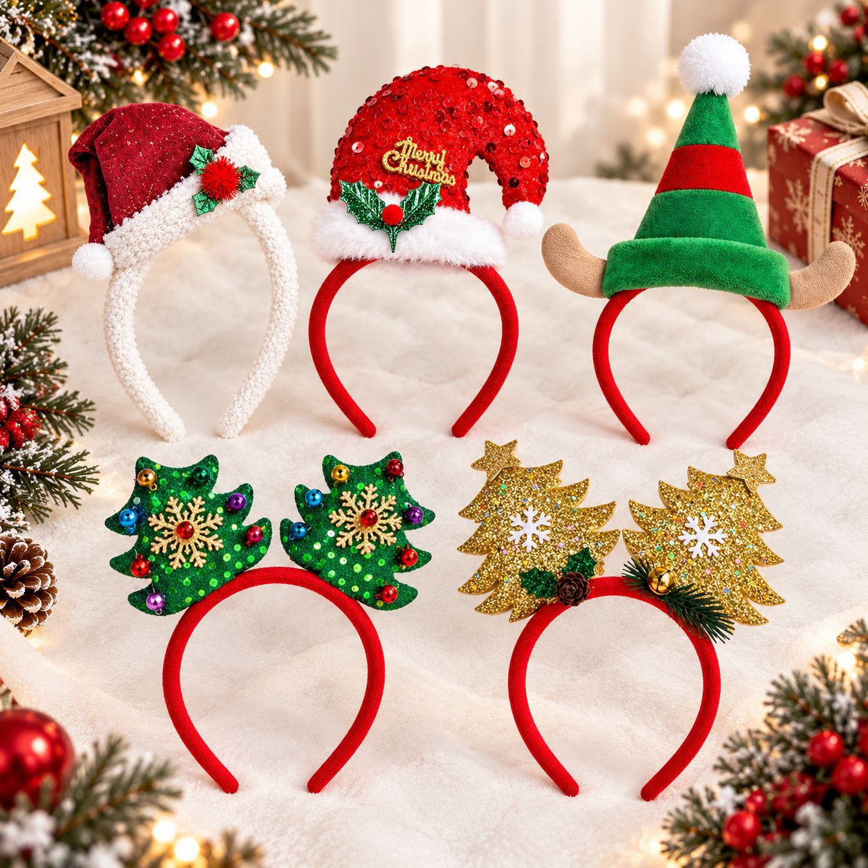 Christmas Headband Santa Hat P - Reindeer Antlers Headband ulasan dan harga