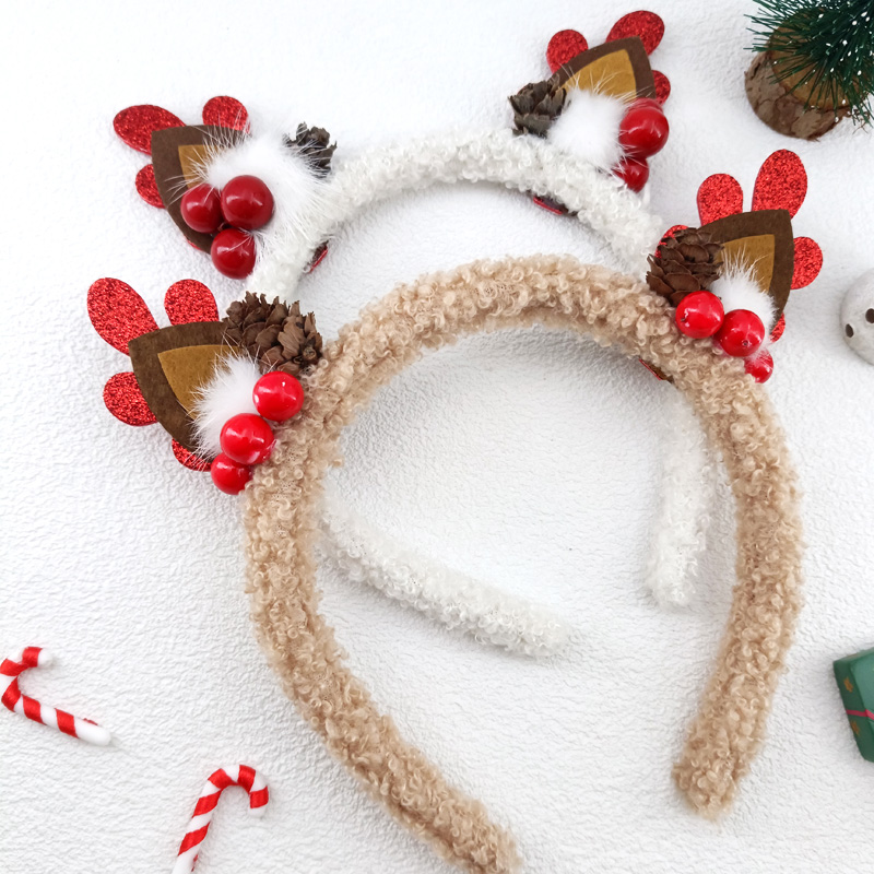 1 pc Christmas Headband Plush  - Reindeer Antlers Headband ulasan dan harga