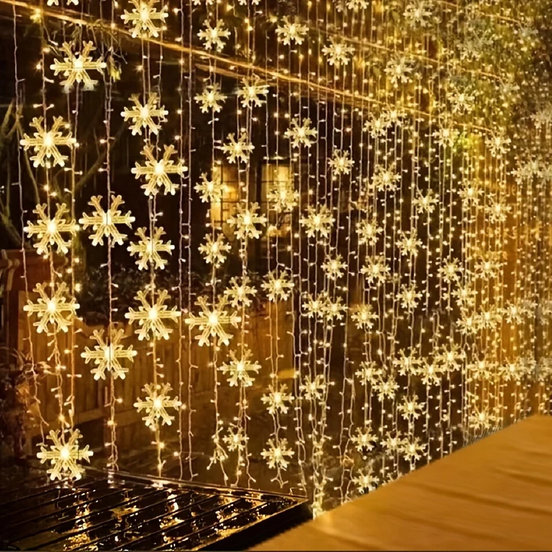 3m LED Snowflake Curtain Light - Led Fairy String Lights ulasan dan harga