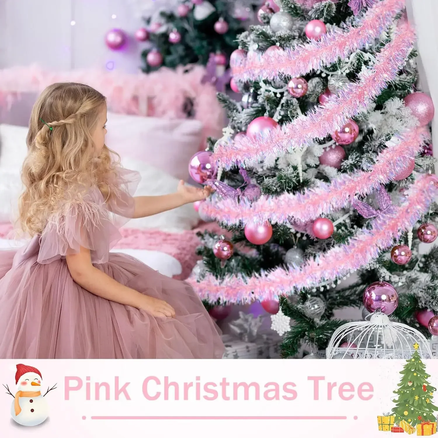 2M Xmas Foil Tinsel Garland Sh - Tinsel Garland Decoration ulasan dan harga