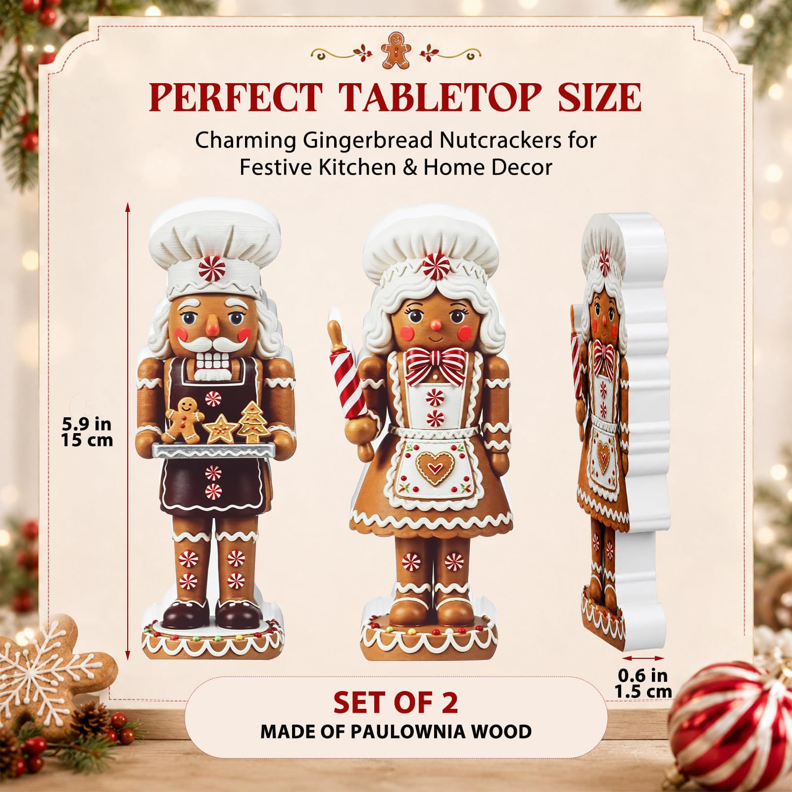 2PCS Nutcracker Wooden Decorat - Nutcracker Figurine ulasan dan harga