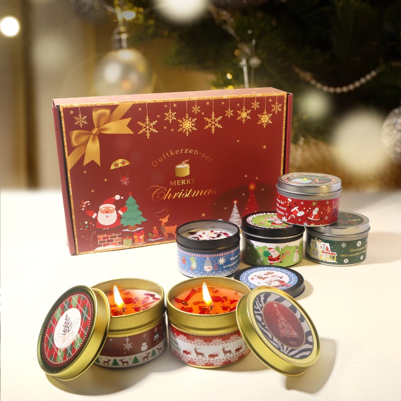 Xmas Soy Wax Scented Candle Gi - Holiday Candle Set ulasan dan harga