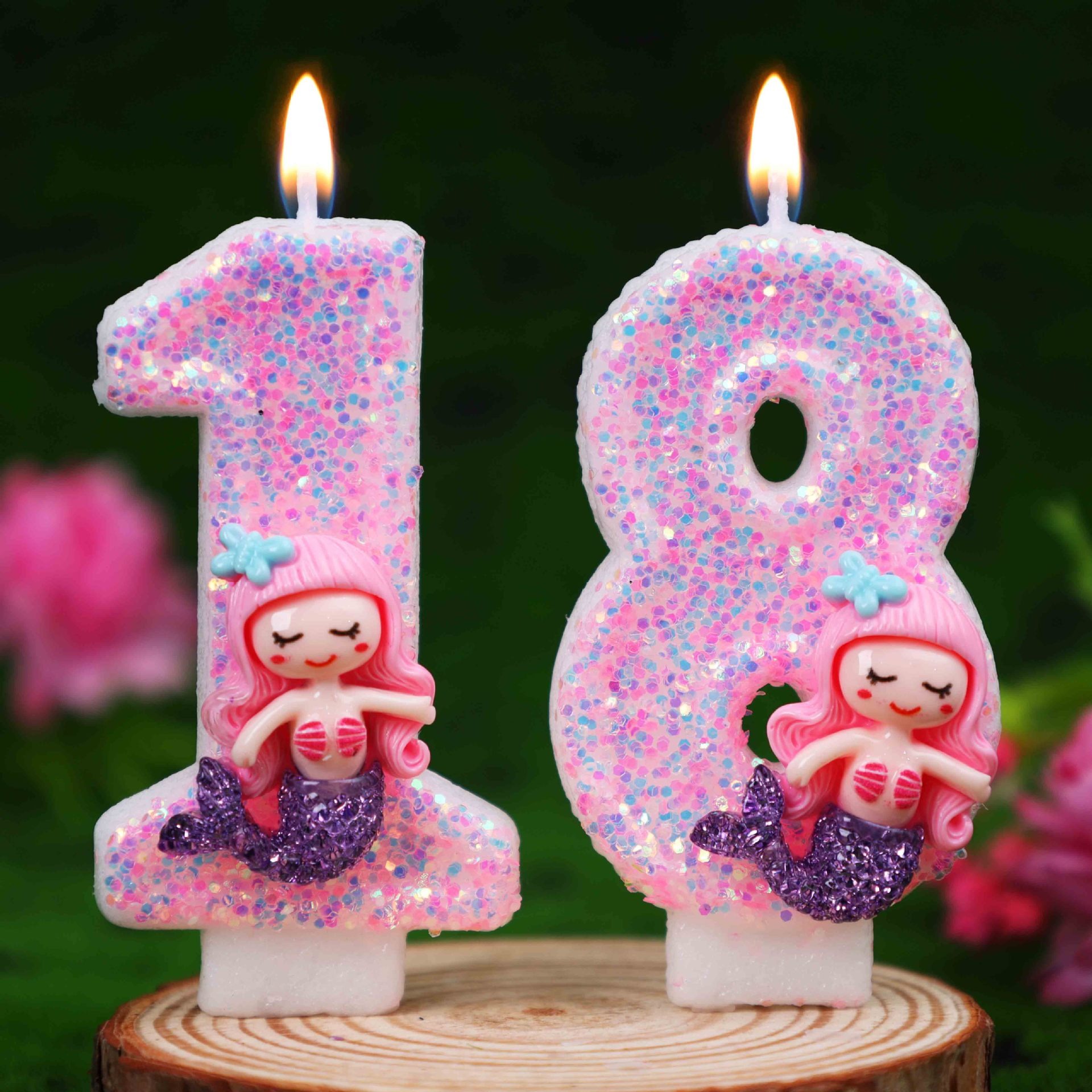 Creative Pink Mermaid 0-9 Digi - Holiday Candle Set ulasan dan harga