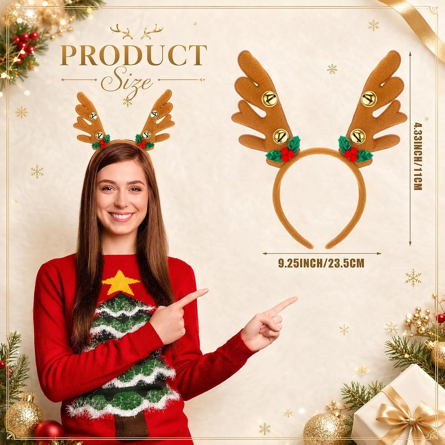 36-Piece Christmas Reindeer An - Reindeer Antlers Headband ulasan dan harga